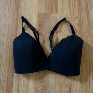 Aerie Black Lace Trim wireless Bra 32DD